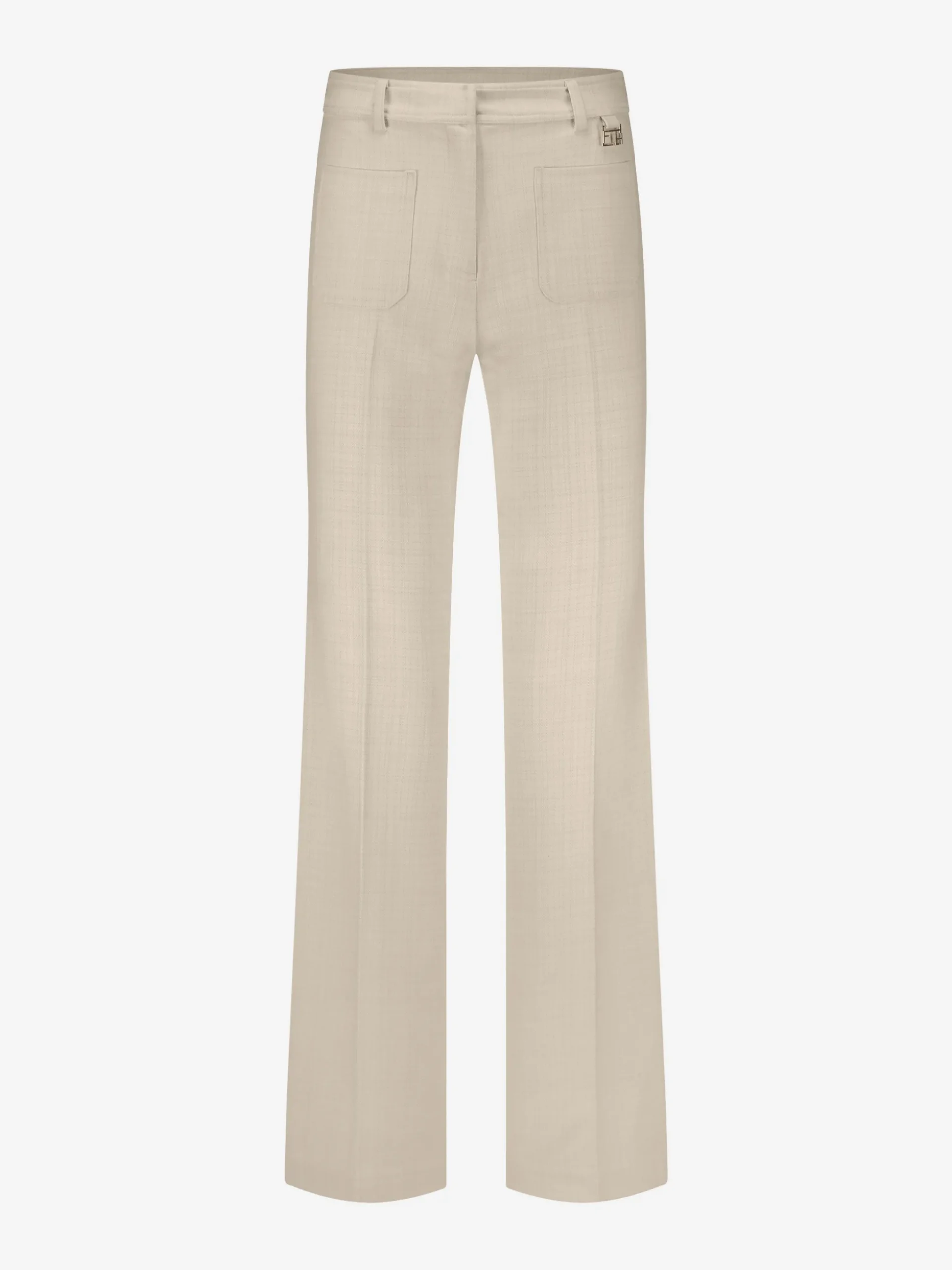 Pantalon met gemu00ealeerde textuur en logo detail