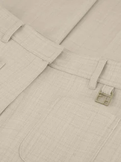 Pantalon met gemu00ealeerde textuur en logo detail