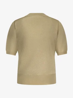 Polo top met glitters en N-knopen