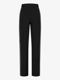 Rechtvallende broek met witte zijbiezen
