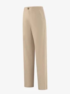 Rechtvallende broek met witte zijbiezen