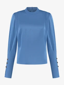 Satijnen look blouse met flared mouwen