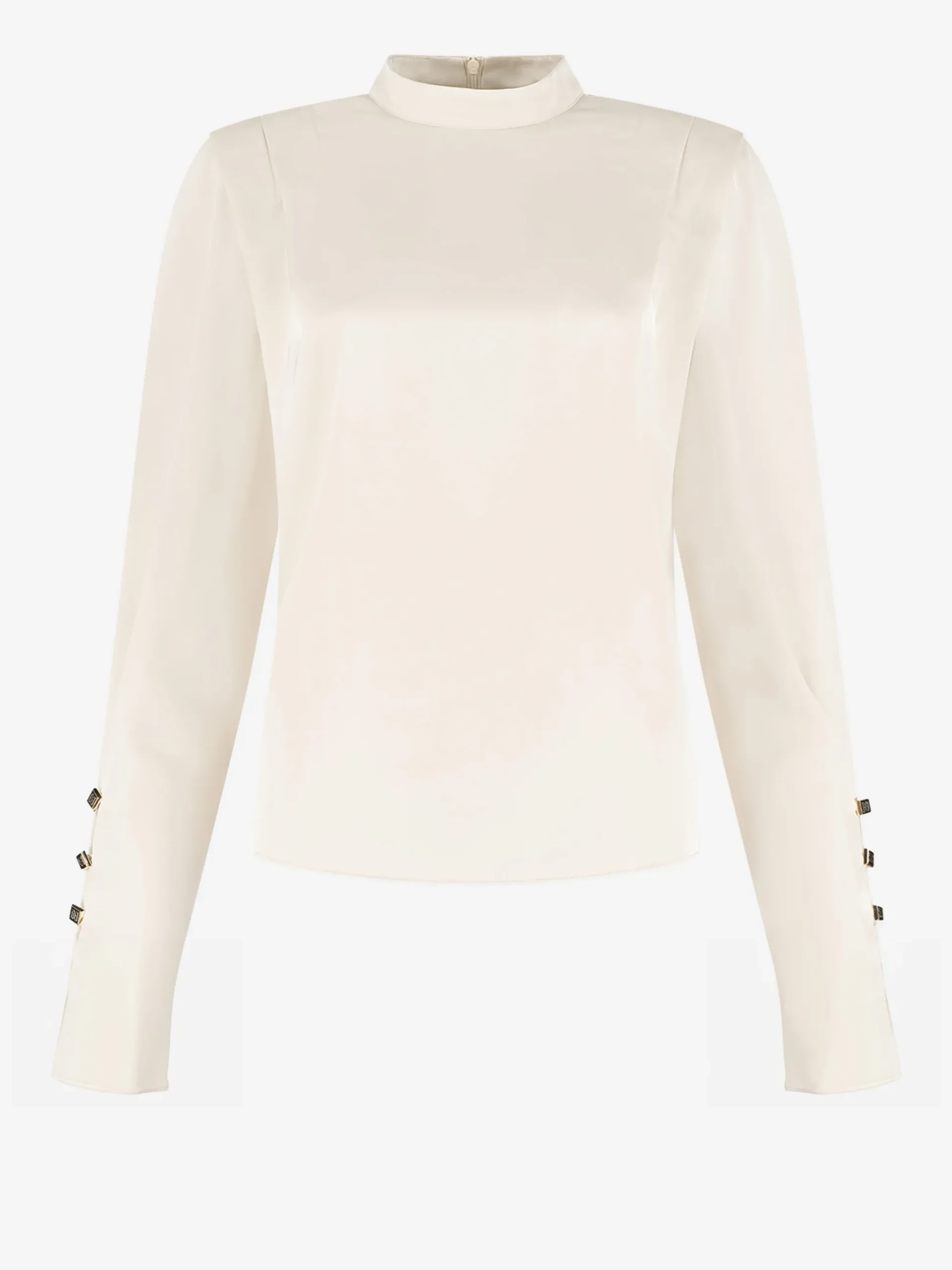 Satijnen look blouse met flared mouwen
