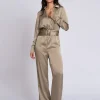 Satijnlook jumpsuit met ceintuur