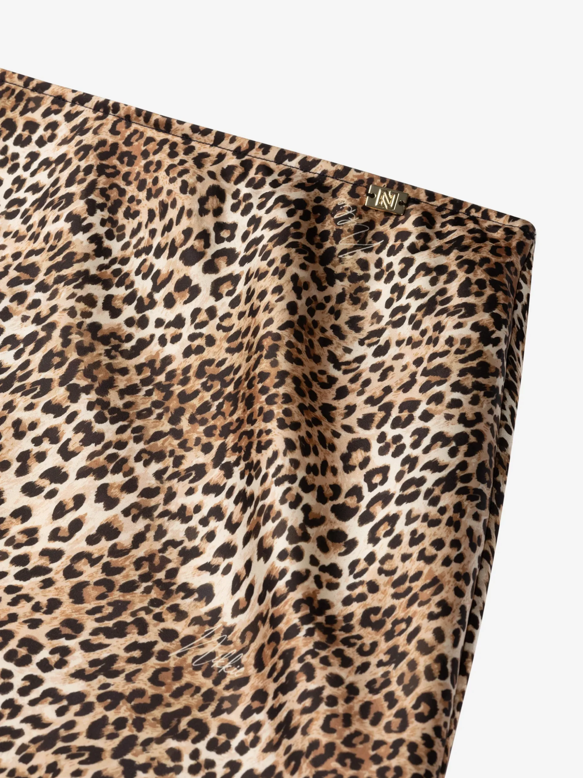 Satijnlook maxi rok met luipaardprint