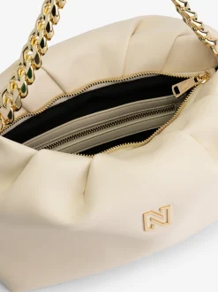 Schoudertas met N-logo en ketting hengsel