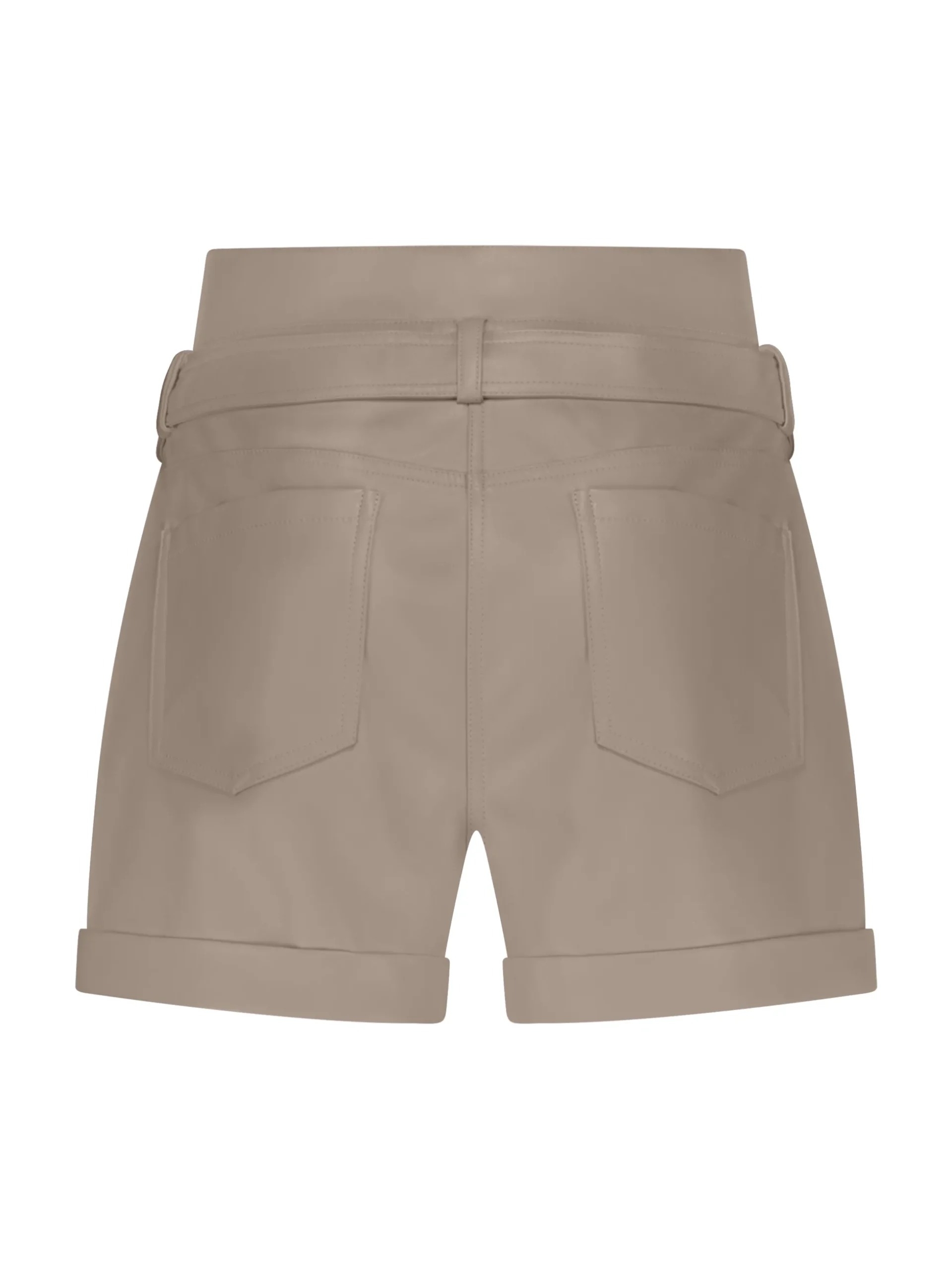 Shorts van imitatieleer met een riem en studs