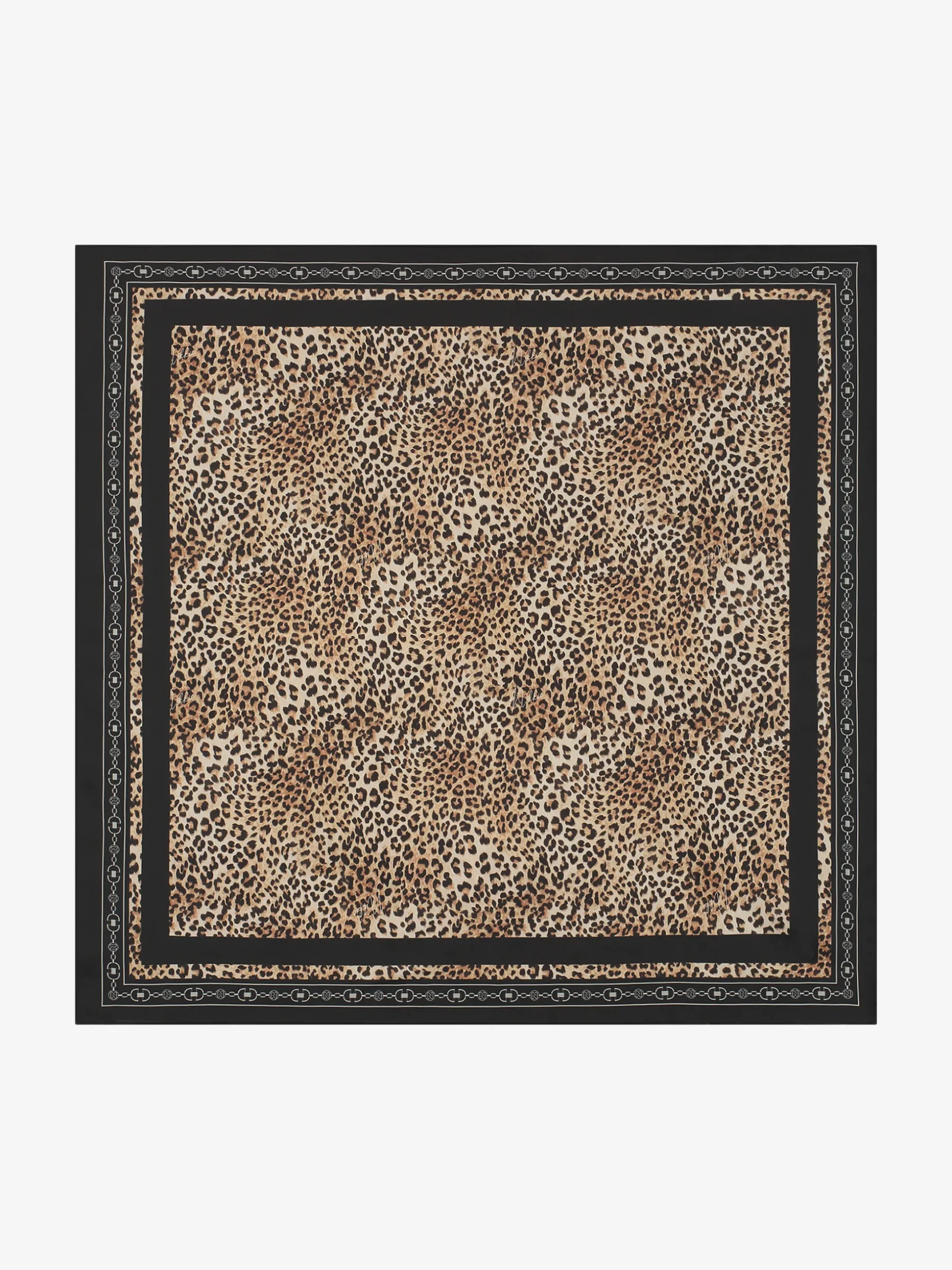 Sjaal met luipaardprint en logo details