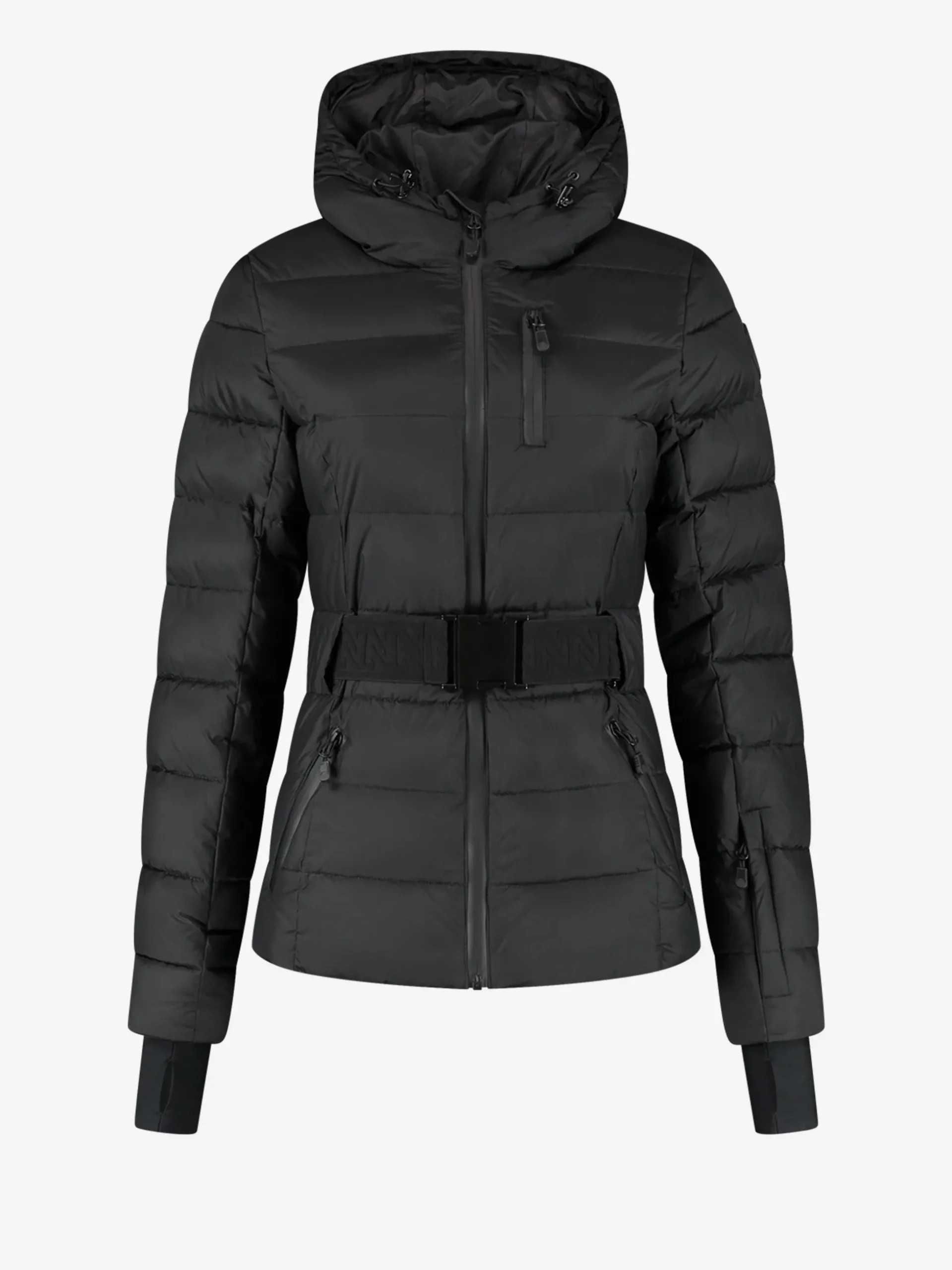 Ski jas met capuchon en elastische riem