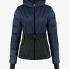 Ski jas met color block en verstelbare riem