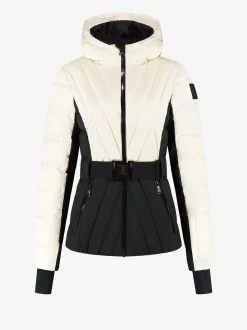Ski jas met color block en verstelbare riem
