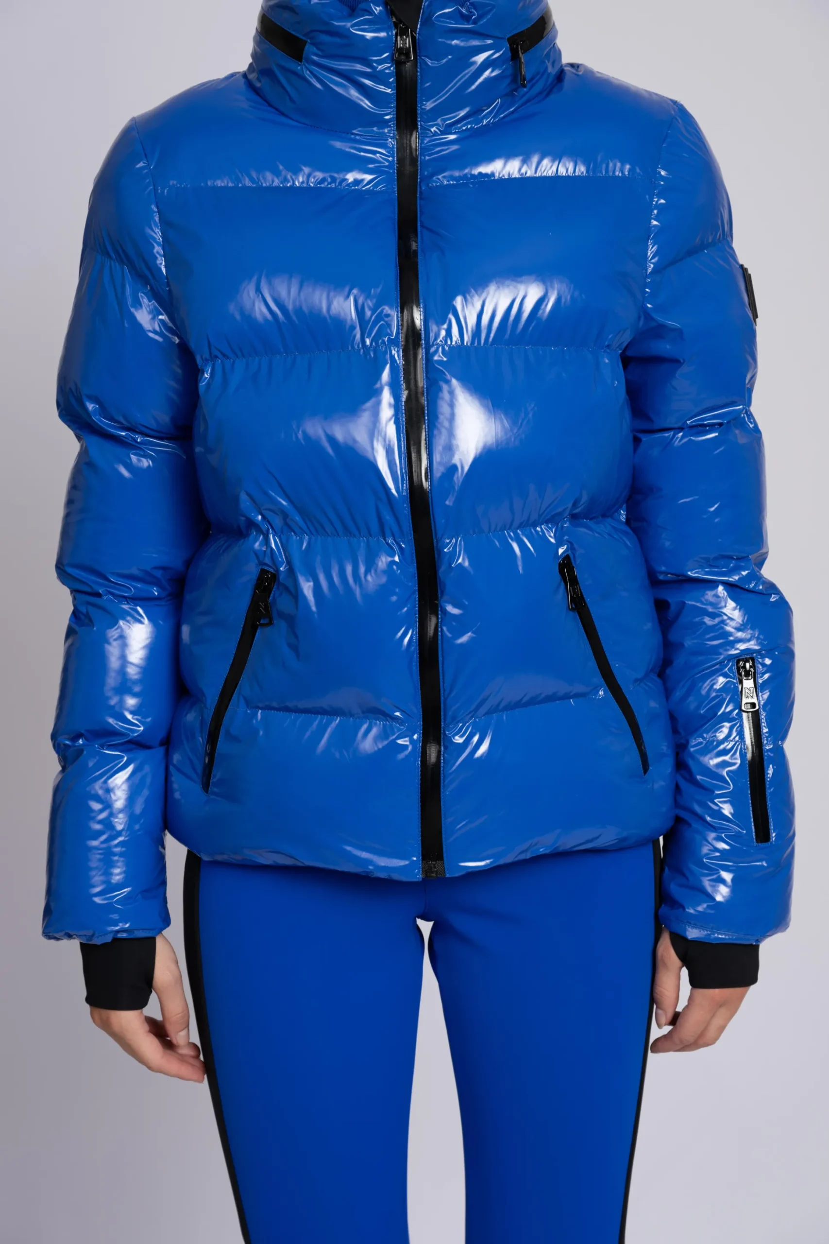 Ski jas met metallic look