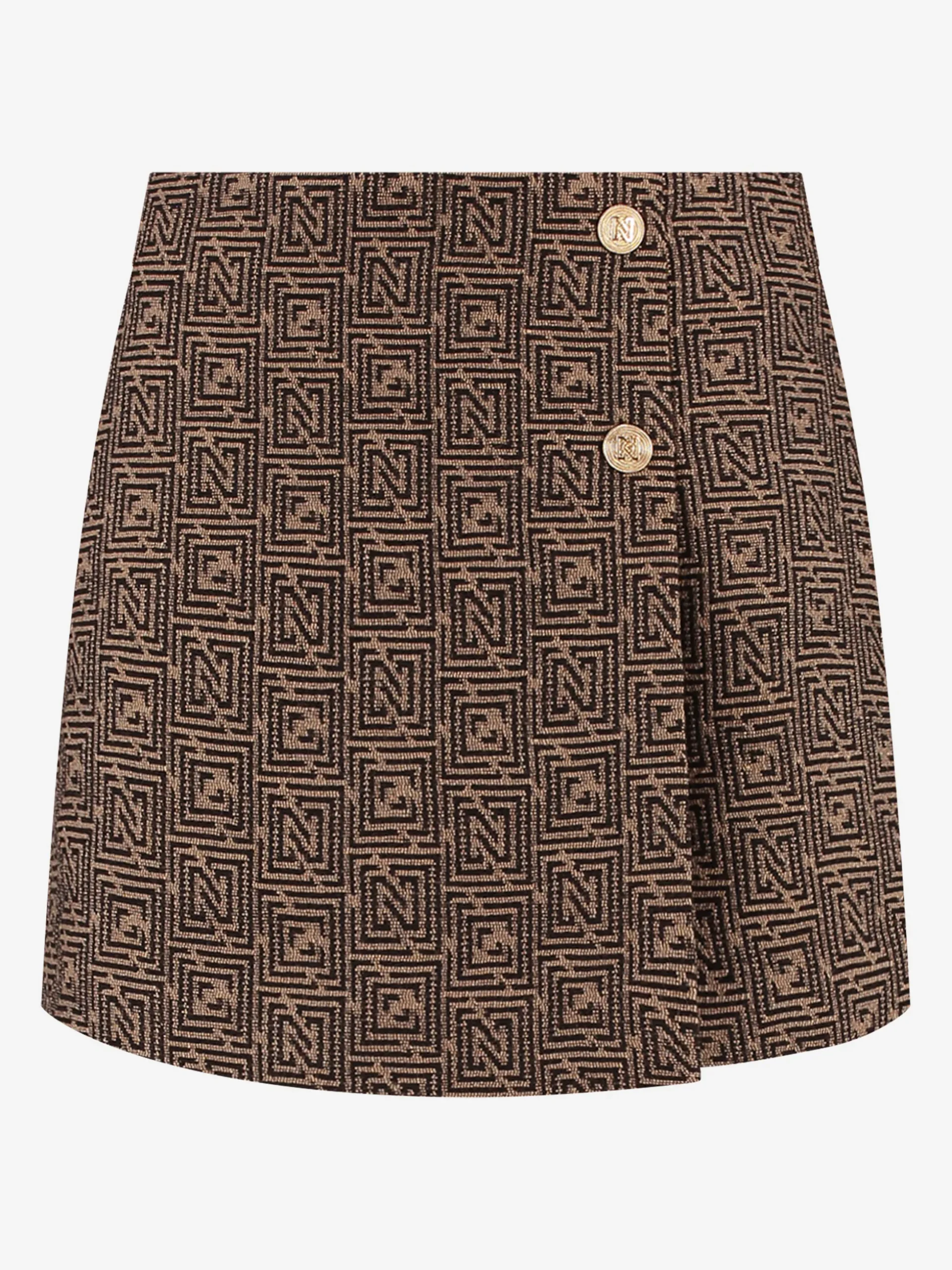 Skort met logo patroon en sierknopen