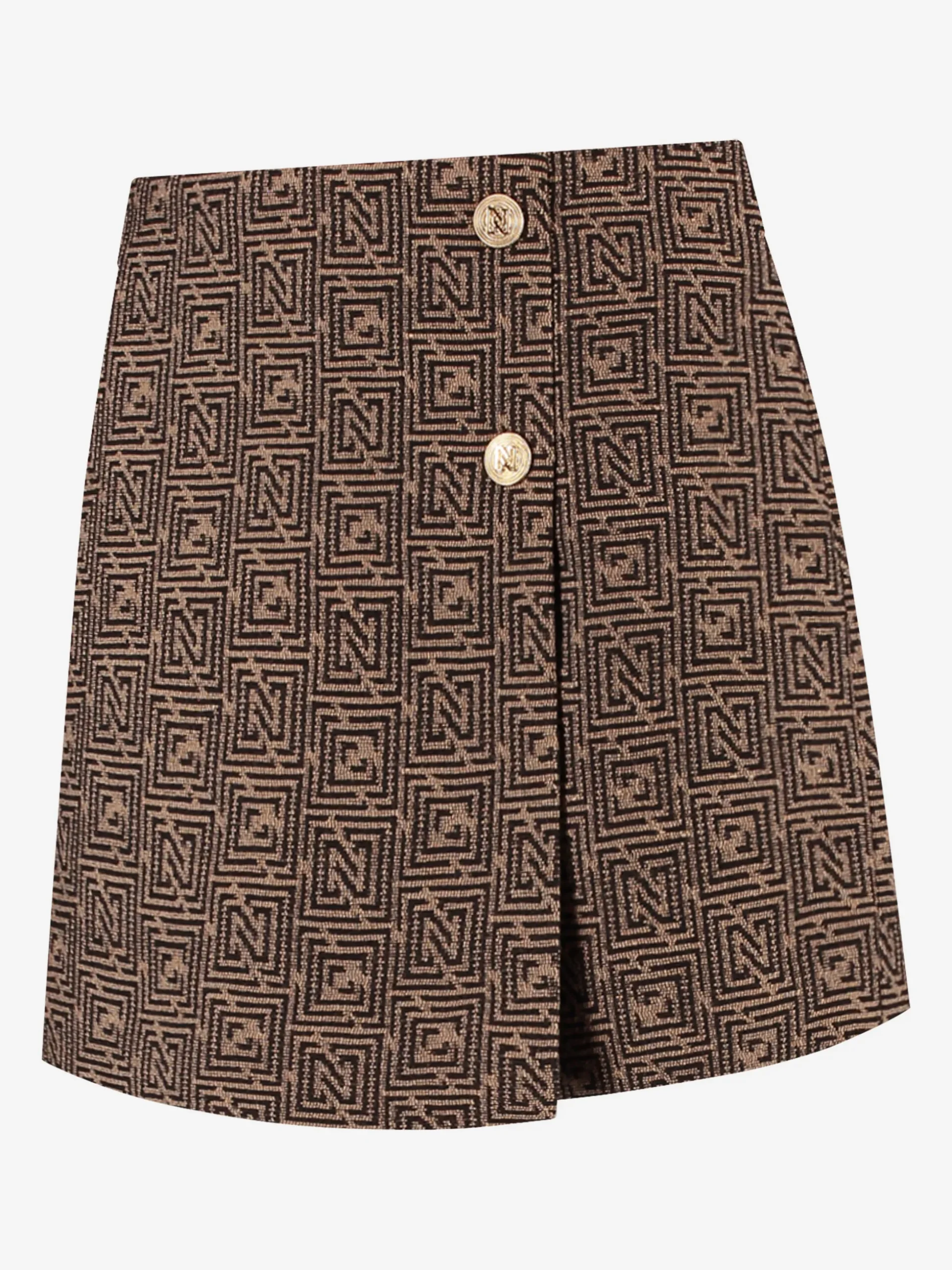 Skort met logo patroon en sierknopen