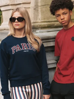Sweater met geborduurde tekst