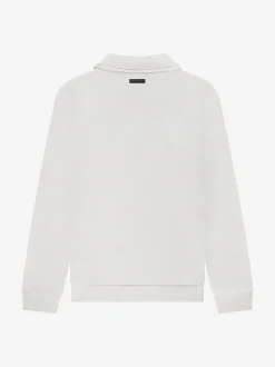Sweater met halve rits en geborduurd logo