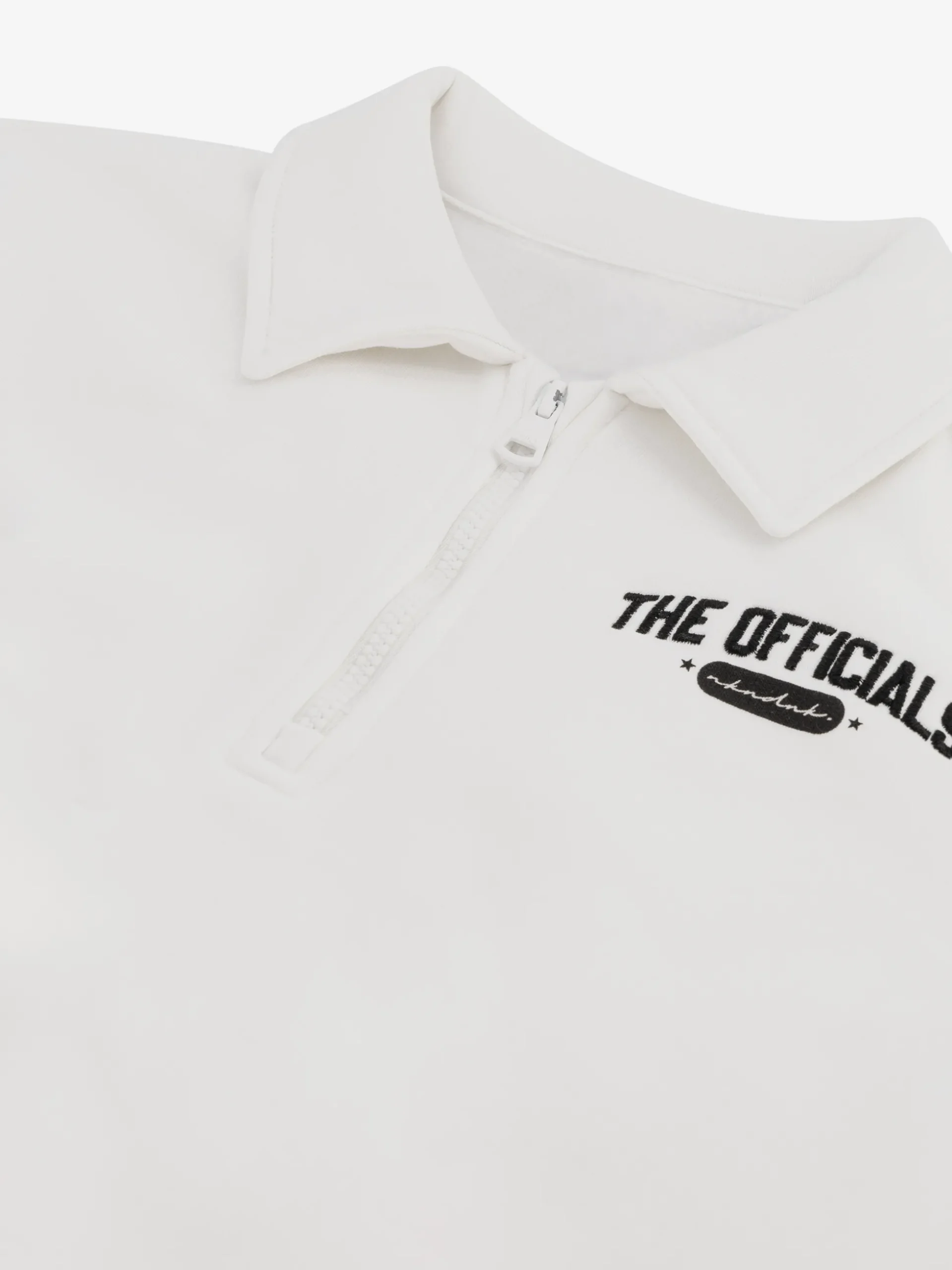 Sweater met halve rits en geborduurd logo