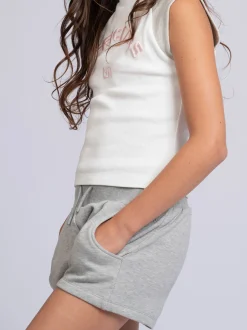 Sweatshort met elastische tailleband en trekkoord