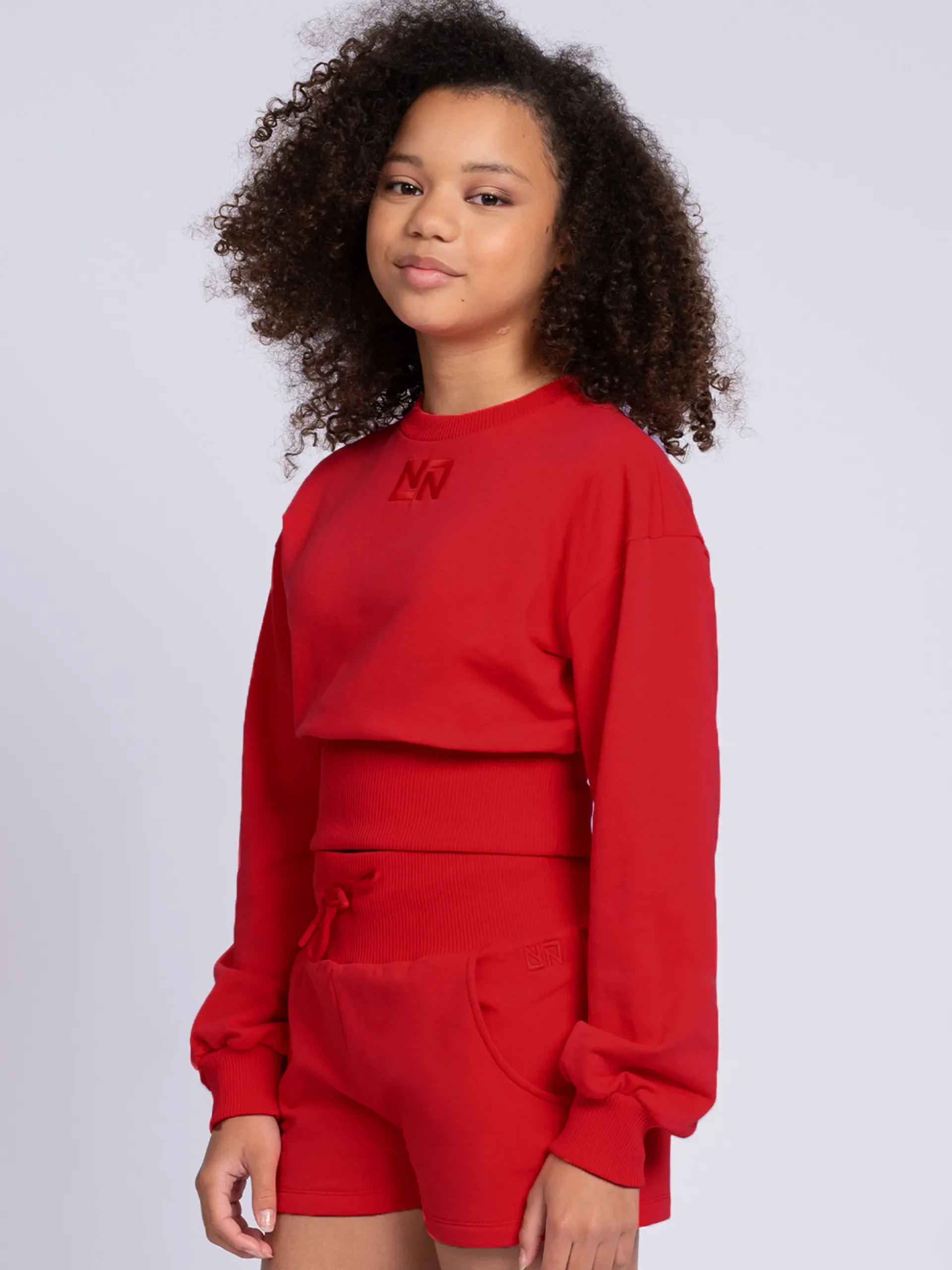 Sweatshort met elastische tailleband en trekkoord