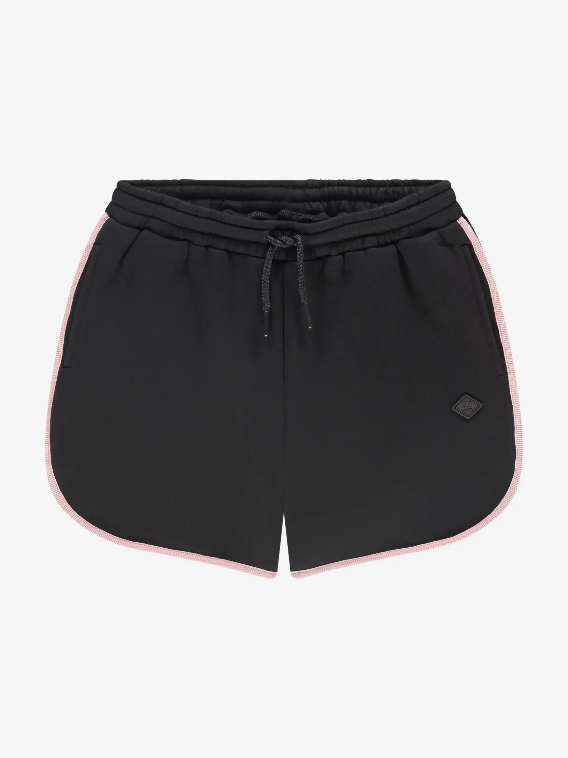 Sweatshort met elastische tailleband en roze accenten