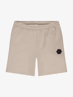 Sweatshort met elastische tailleband en logo patch