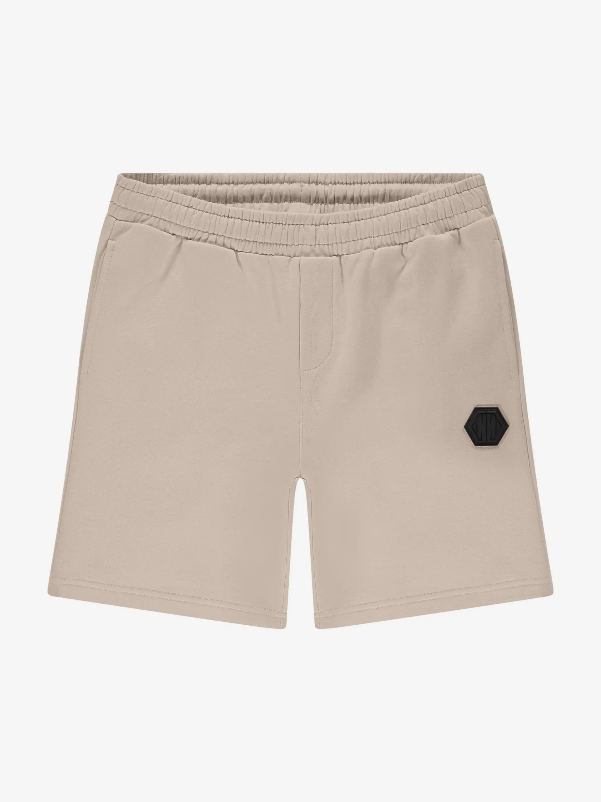 Sweatshort met elastische tailleband en logo patch