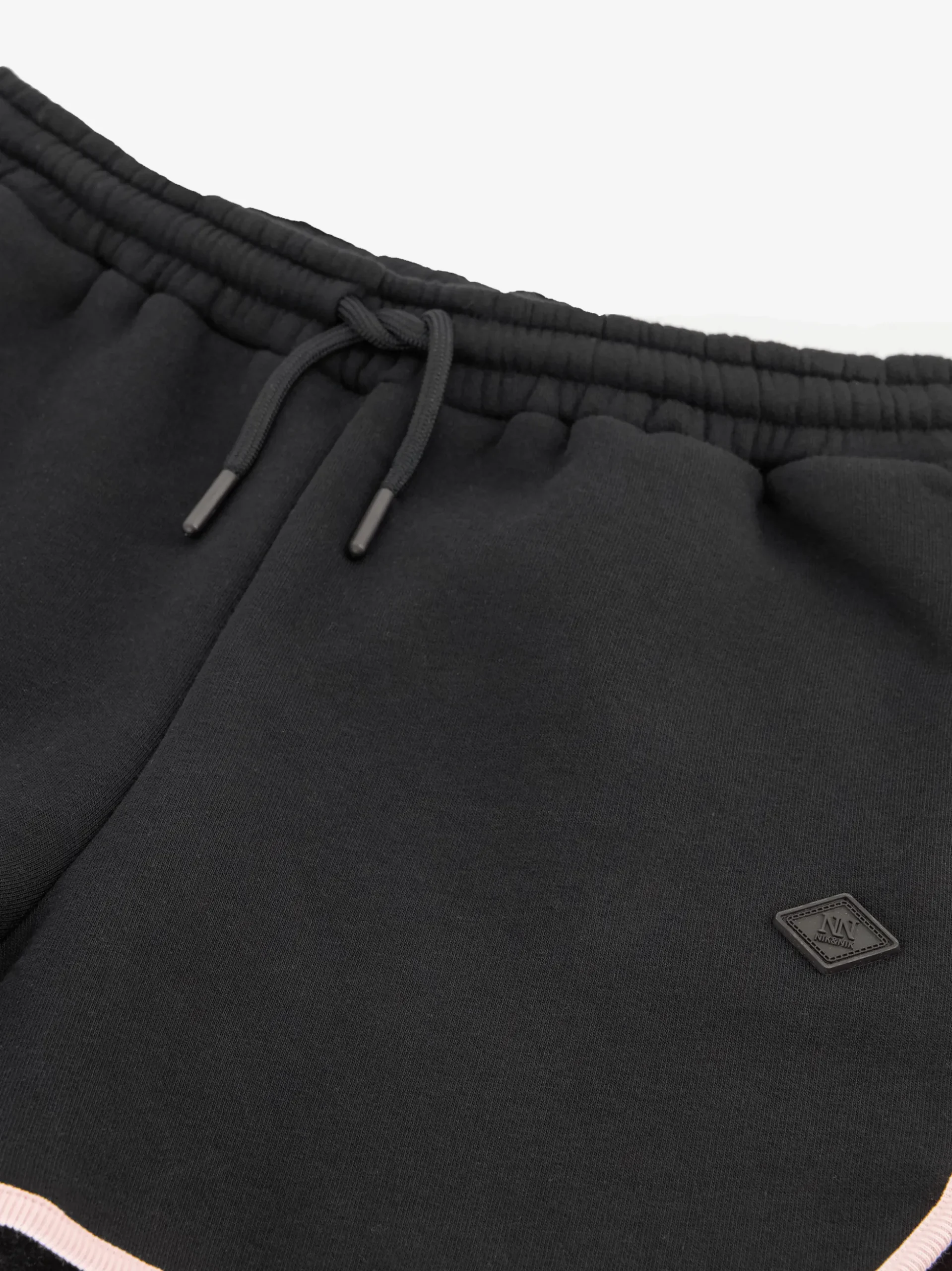 Sweatshort met elastische tailleband en roze accenten