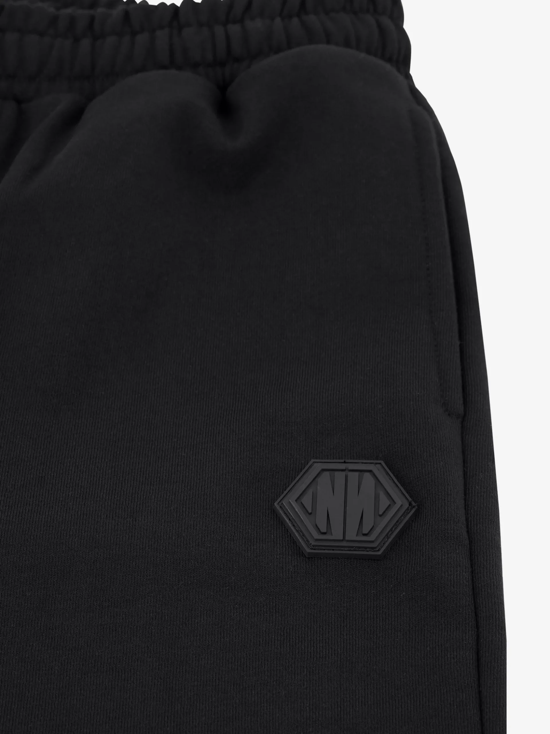 Sweatshort met elastische tailleband en logo patch