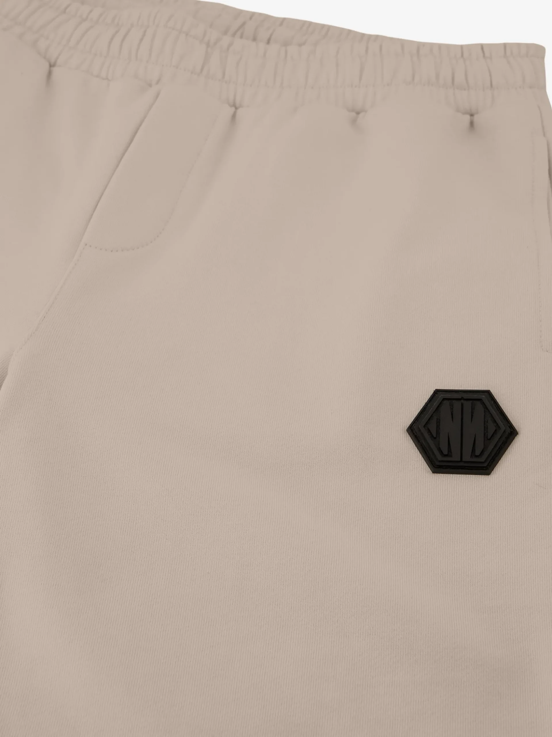 Sweatshort met elastische tailleband en logo patch
