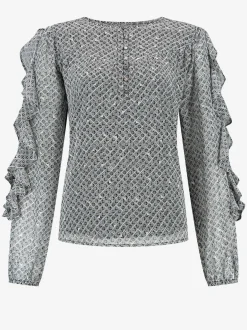 Top met print en ruches