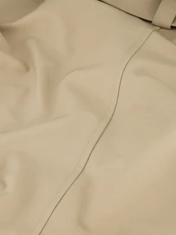 Trenchcoat met capuchon van sweaterstof en ceintuur
