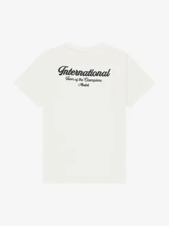 T-shirt met geborduurde tekst