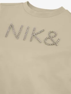 T-shirt met logo van strass steentjes