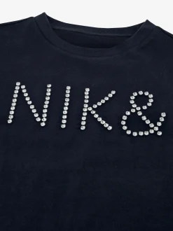 T-shirt met logo van strass steentjes