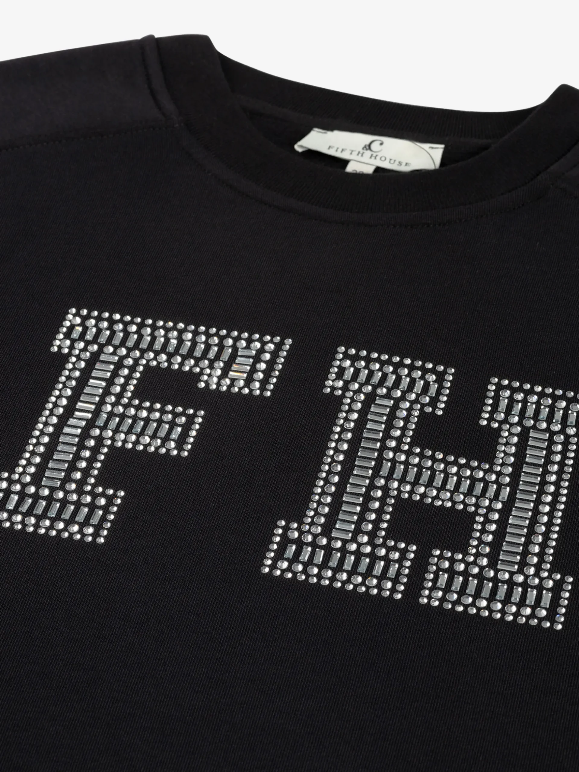 Wijdvallende sweater met FH logo van studs